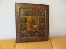 Russische Ikone, Festtage. Hl. Nikolaus. Um 1800. (VV89)