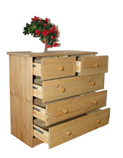 Schubladen-kommode schrank 78x73x35cm MARIO Kiefer massiv gelaugt geölt Anrichte