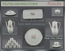 Hutschenreuther Exzellenz 685 ROSITA Teile zur Wahl teller tasse kanne  dose