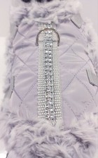 Softgeschirr warm gefüttert Brustgeschirr Hundegeschirr Glitzer Stepp XS-M grau 