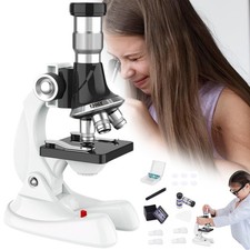 Mikroskop 100x 600x 1200x Biologische Mikroskope LED Schülermikroskop für Kinder