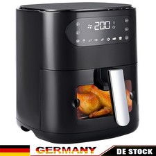 Heißluftfritteuse Airfryer 6L Fassungsvermögen fettfrei Kochen mit Sichtfenster