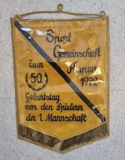 Wimpel SPIEL GEMEINSCHAFT KERPEN 1972 zum 50. Geburtstag v. 1. Mannschaft UNIKAT