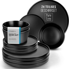 Steingut Geschirrset 8 Personen Manhattan 24 tlg., Cooles Urbanes Steingut