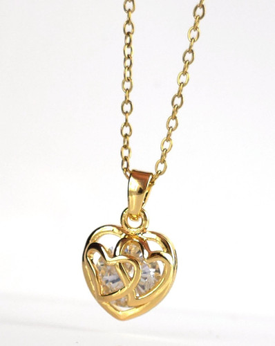 Kette herz gold - herz, zirkonia
