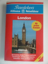 London Baedekers Allianz Reisefüher 162 Farbbilder Karten Pläne Stadtplan Hotels