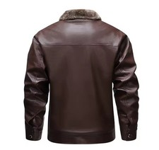 Herren Kunstleder Bomber Jacke