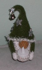 Wichtel Zwerg Gnom Handmade Weihnachtswichtel Weihnachten  20 cm grün Teelicht