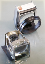 Leitz Leica Prado Universa 6x6 Diaformat Anbaustutzen mit Kondensor + Linsenkorb