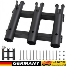 Angelrutenhalter Kunststoff für Angler Boot, 3 Fach, zur Wandmontage, Schwarz DE