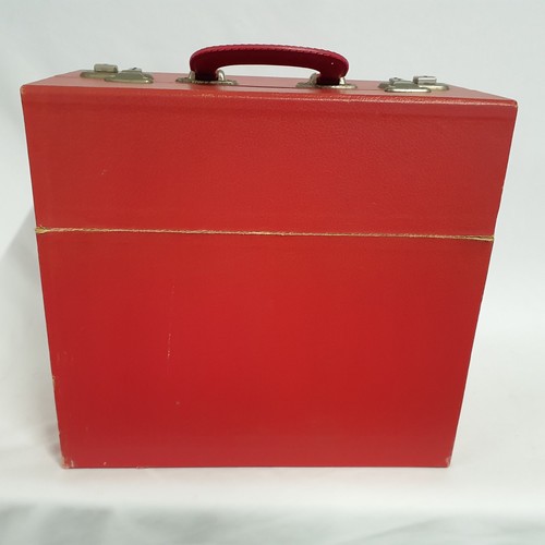 Red vinyl record album box - red,