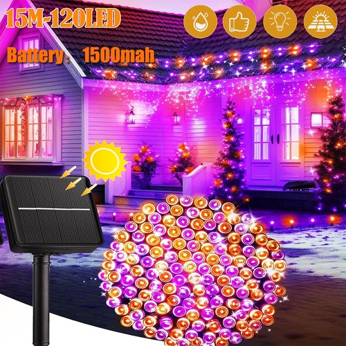 15m 120 led solar lichterkette - solar,