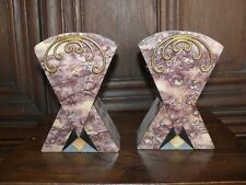 Rarität Paar Marmor Art Deco Vasen Beisteller Original ca. 1920 Frankreich