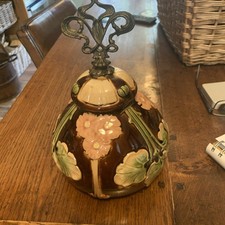 Antike Majolika Öllampe Tischlampe Jugendstil Petroleumlampen