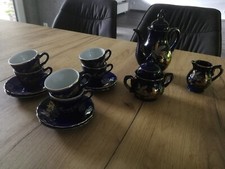 Mokka Service Kobalt blau Gold Verzierungen aus Japan