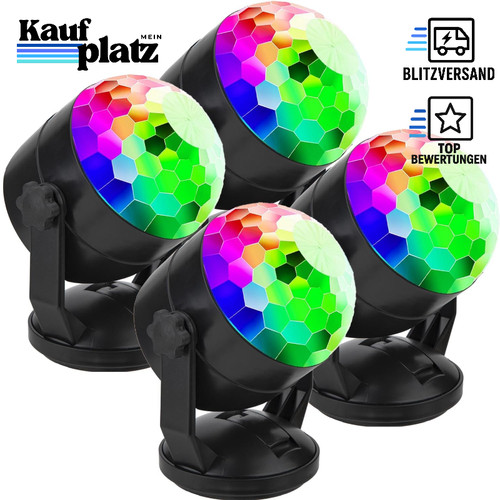 Discokugel partylicht 4er - partylicht, 4er-pack