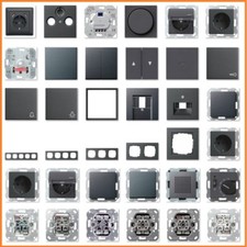 GIRA System 55 E2 Anthrazit USB Steckdose Rahmen Schalter Wippe Einsatz Taster