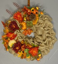 🌷 Juteband Sackleinen Wandkranz Türkranz Herbstkranz *Handgefertigt*