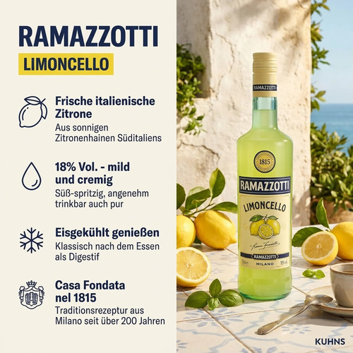 Ramazzotti limoncello 7l - limoncello, 0,7l
