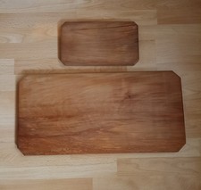 2x Holz Bretter 60x30cm 30x17cm Nussbaum Massiv Handarbeit Deko Servierbrett