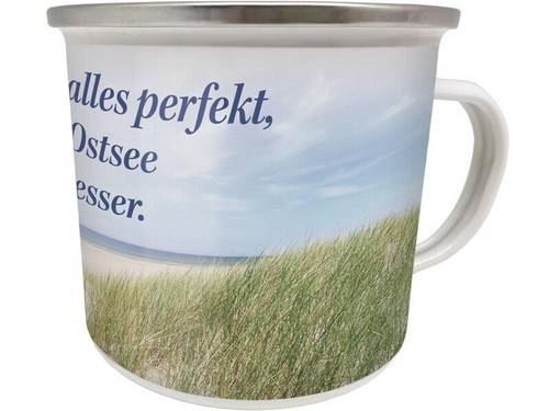 Emaille becher an der - becher, 0,5