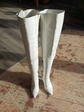 Overknee Stiefel Kunstleder Gr. 39 weiß Catwalk