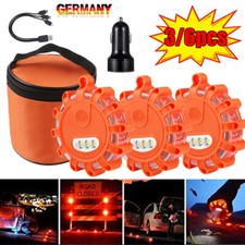 3/6 Stück LED Warnblinkleuchte Warnleuchte Pannenleuchte Unfalllicht rotierend