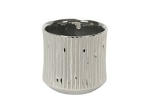 Übertopf silber Keramik