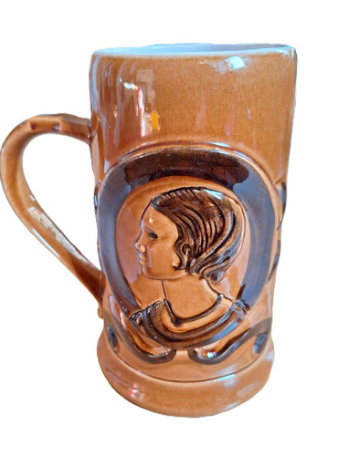 Steingut bierkrug braun - steingut,