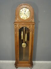  STANDUHR  2 GEWICHTE  EICHE UM 1925  ANTIK-LEIPZIG