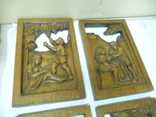 5347.       4 x  Wandbild Holz