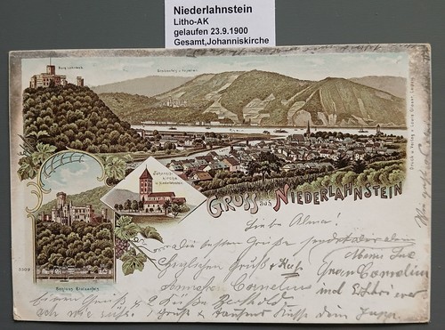 Niederlahnstein litho - niederlahnstein, litho-ak