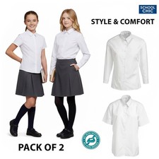 Doppelpack Mädchen Schulbluse