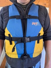 MESLE Schwimm-Weste  M-L, Prallschutz-Auftrieb, geld/blau