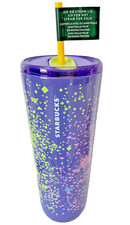 Starbucks 24oz Tumbler Thermobecher EDELSTAHL lila neon rose BRANDNEU Schiebereg