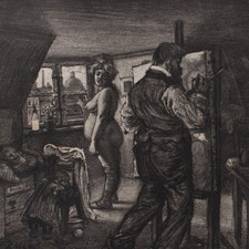 Heinrich Zille Frühlingsmaler Heliogravüre Milieu Sonderdruck 1901 u 1979 Ex 94