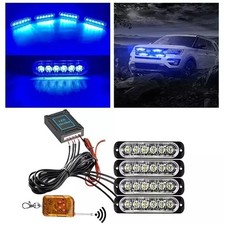 4er 12V LED Frontblitzer Blau