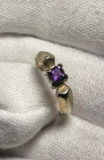585 Gold Ring mit Amethyst 40-50 Jahre RG 50,5