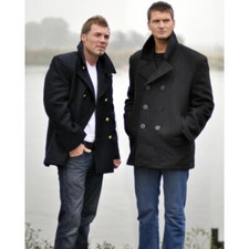 US Navy Pea Coat Tuch schwarz