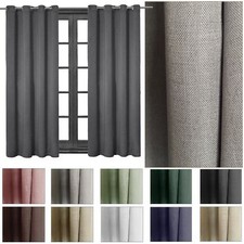 Leinen Gardine Vorhang 140x245 cm mit Ösen blickdicht - Ösenschal Farbauswahl