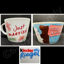 Kinder Riegel Müslischale MILKY & SCHOKI Schüssel + Tasse just married Becher