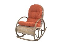 Rattan-Schaukelstuhl Kubu grau