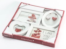 Bilderrahmen - Weiß - Bilder  4er Set. Rahmen Fotorahmen Foto Deko Hochzeit