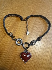 NEUw Orig HARD ROCK CAFE Kette Herz Swarovski Hingucker Top Leder Dirndl Tracht