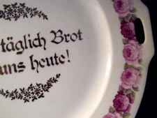 Brot-Teller Cäcilie (Rote Rosen) Unser täglich Brot gib uns heute, alt antik