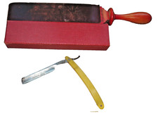 Rasiermesser RESPECT GEBR. KORTE SOLINGEN + Stoßriemen Biedermeier