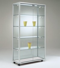 Juwelier Vitrine Alu Glasvitrine BV Ausstellung Messe abschließbar & Füße 80 cm