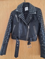 Bikerjacke, Kunstleder, Gr
