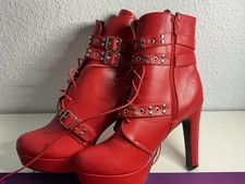 High Heels Stiefeletten Rot