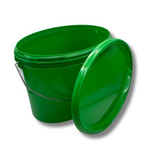 20 Eimer mit Deckel oval grün 8,6L Schutteimer Werkzeugeimer Haushaltseimer